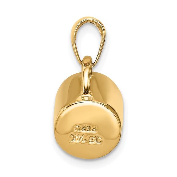 14k Yellow Gold and Enamel 3D Coffee Mug Pendant - Picture 3 of 6